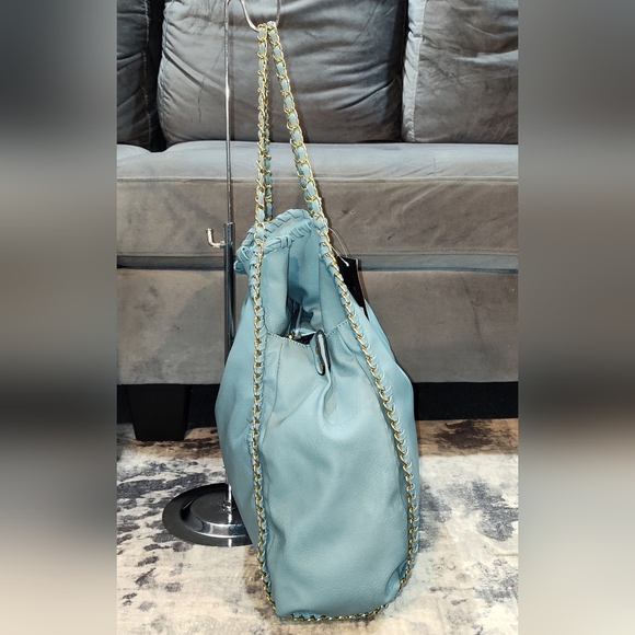 NWT Magid Rebecca & Rifka Baby Blue Leather Hobo Bag - Picture 5 of 13